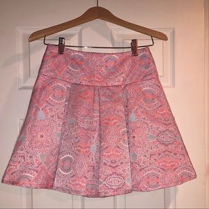 Nanette Lepore Pleated Pastel Jacquard Skirt